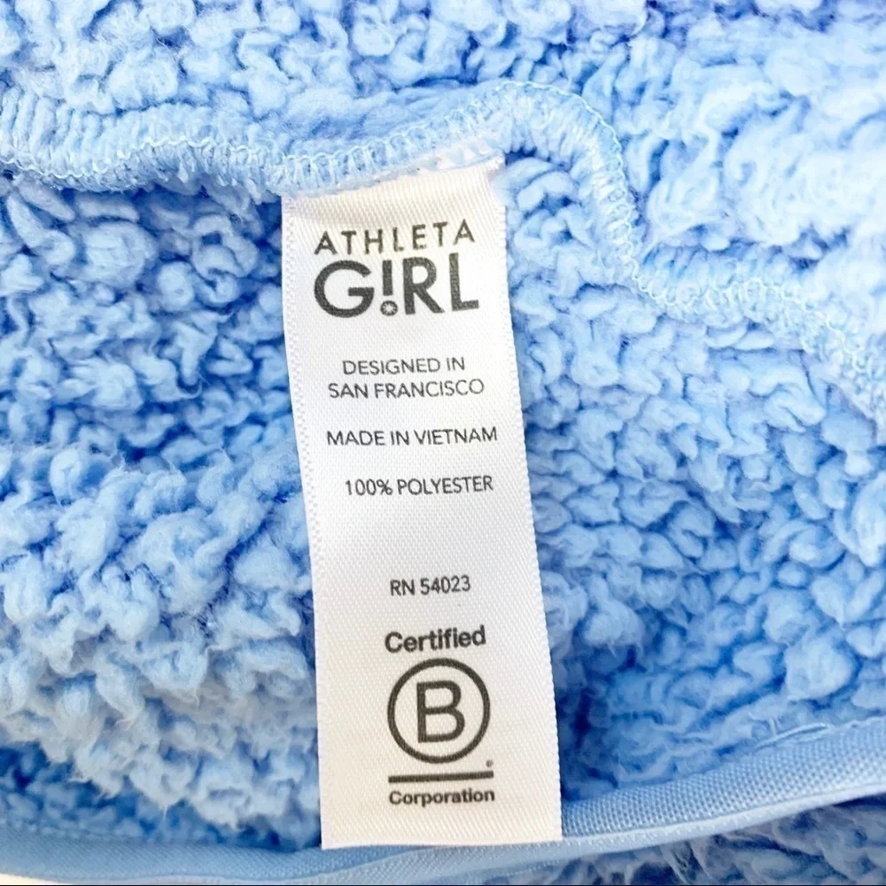 Athleta Girl XL So Snug Sherpa Hoodie Sweatshirt Blue Cozycore